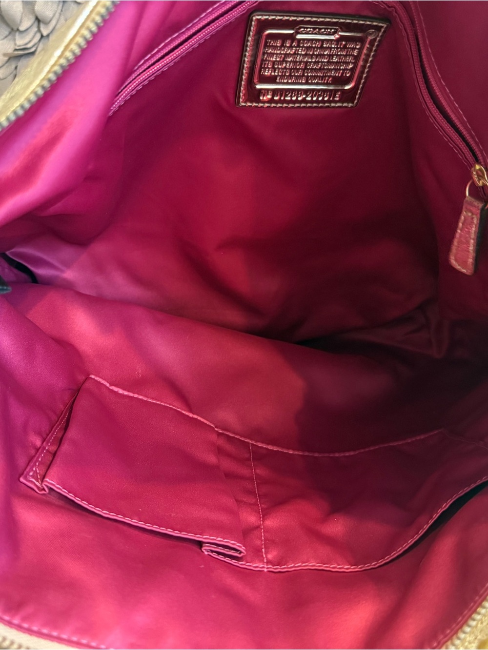 Coach Metallic Gold Leather Tote - Picture 6 of 6